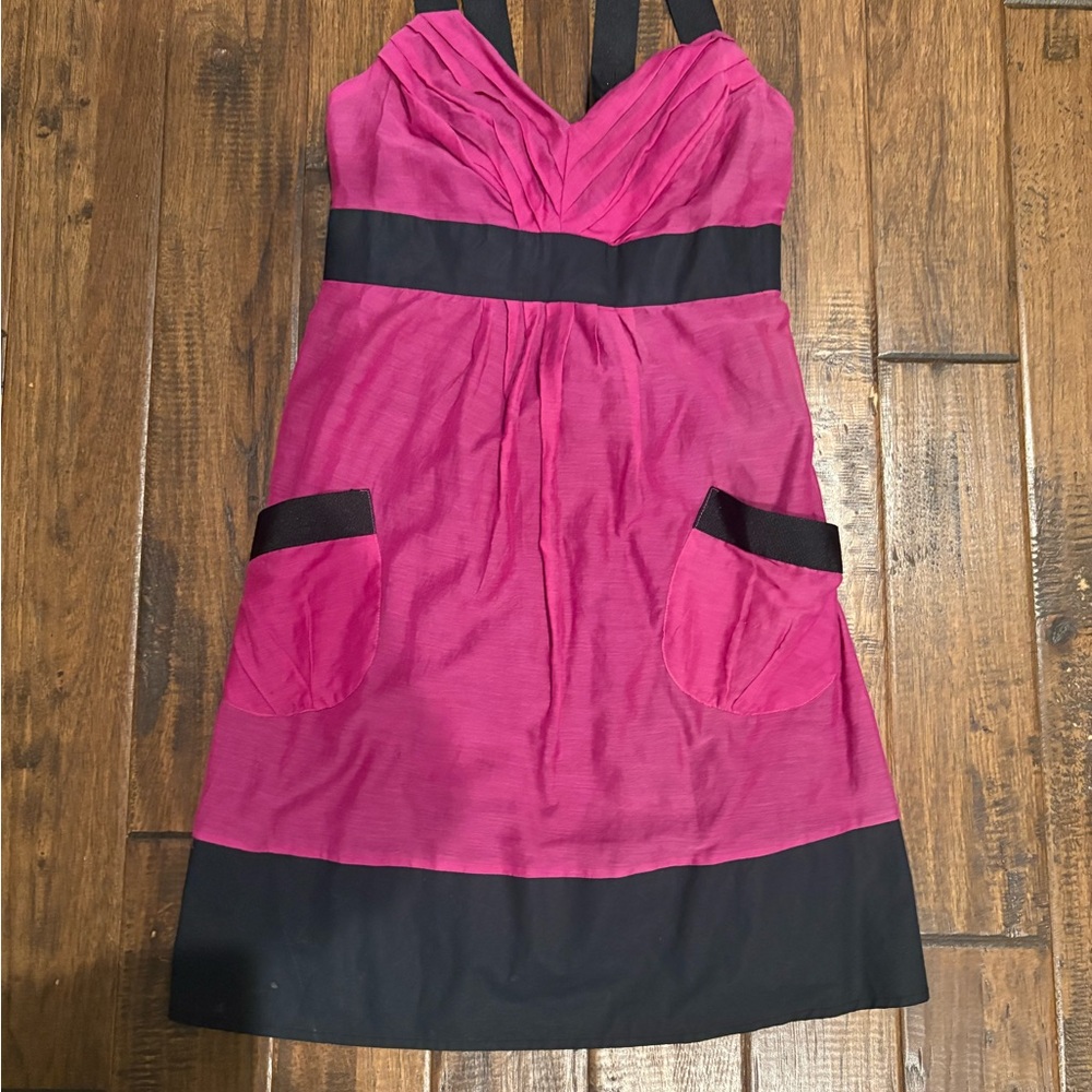 Buffalo David Bitton Strapless Pink and Black Dress
